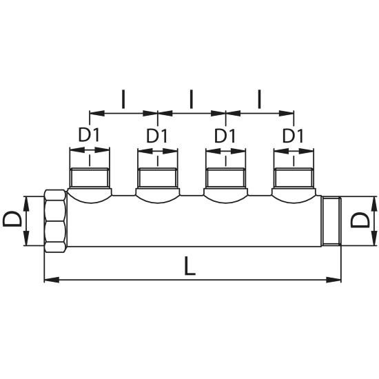 Scheda tecnica - Manifold with 4 male outlets