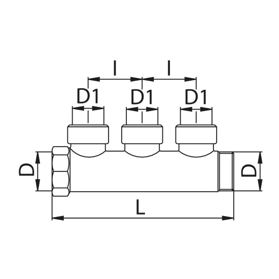 Scheda tecnica - Manifold with 3 female outlets