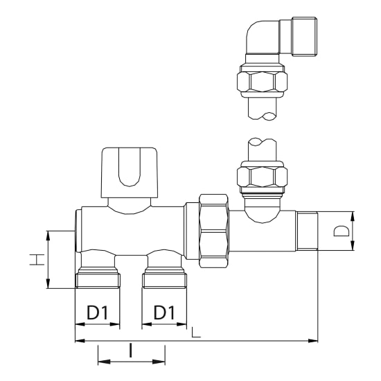 Scheda tecnica - Manual valve for monotube system for panels radiators