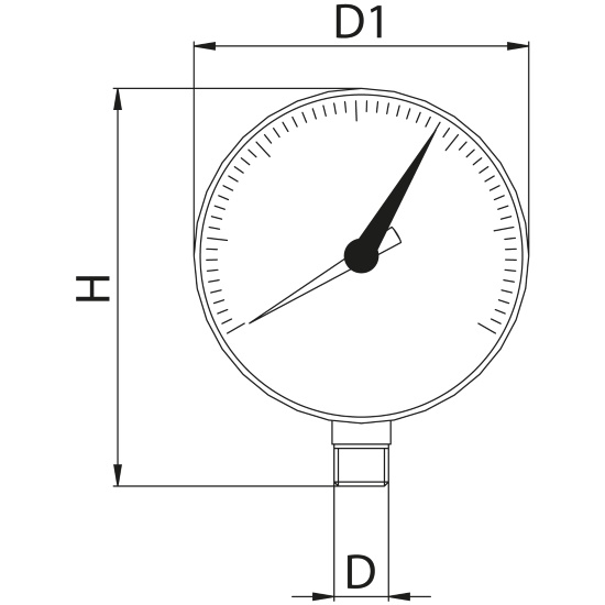 Scheda tecnica - Manometer with vertical connection