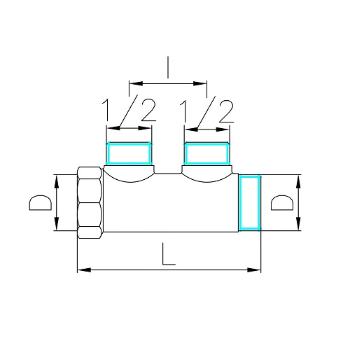 Scheda tecnica - Manifold with 2 male outlets