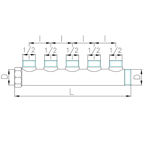 Scheda tecnica - Manifold with 5 male outlets