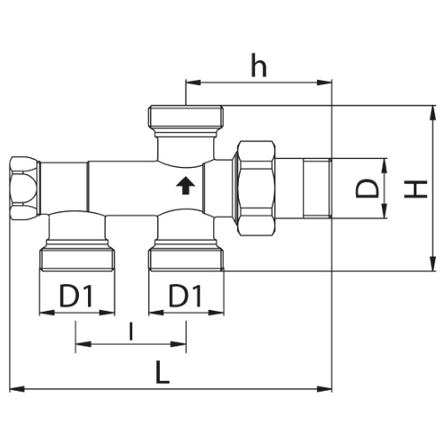 Scheda tecnica - 4-ways distributor with floor connections. Euroconus connections for copper, Pex and multilayer pipe