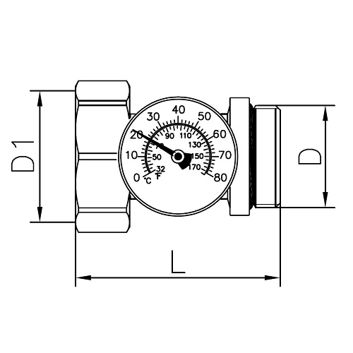 Scheda tecnica - Brass nut and tang with O-Ring and thermometer