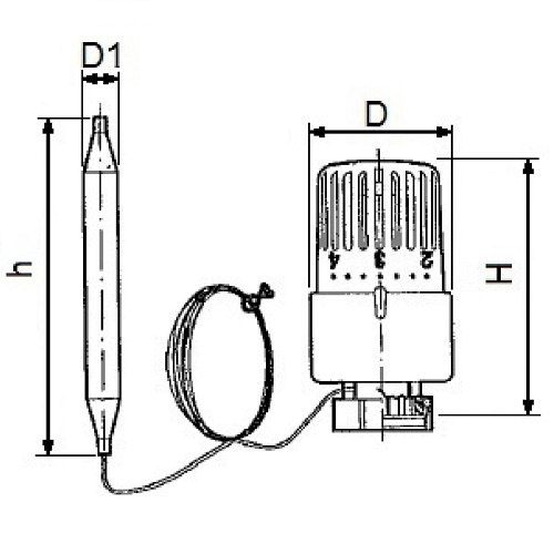 Scheda tecnica - Thermostatic head, with probe
