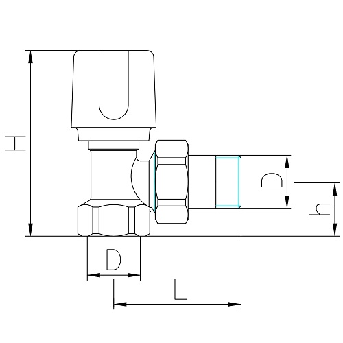Scheda tecnica - Angle radiator valve, for iron pipe
