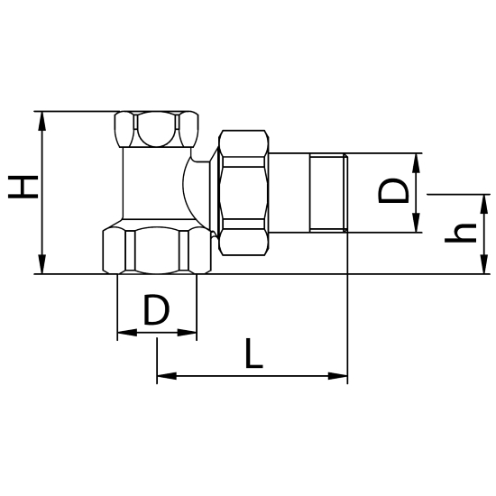 Scheda tecnica - Angle lockshieldvalve for iron pipe