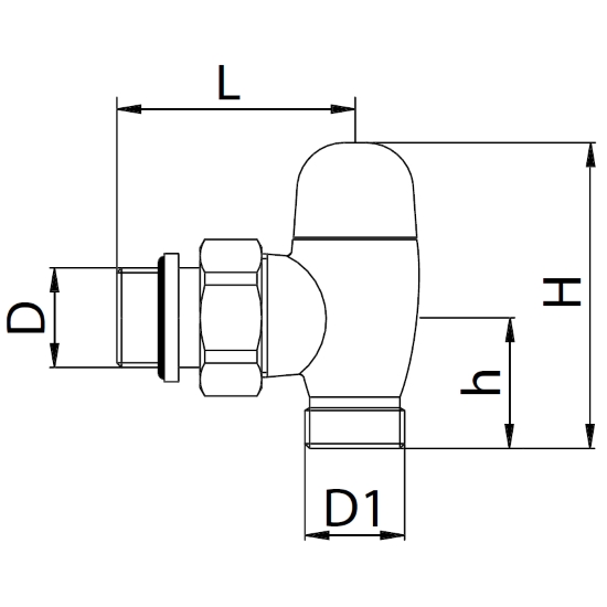 Scheda tecnica - Angle lockshield valve for copper, multilayer and Pex pipe