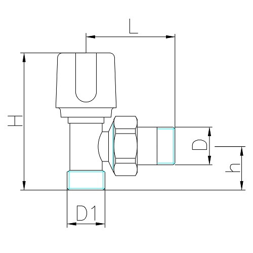 Scheda tecnica - Angle radiator valve for copper, multilayer and Pex pipe