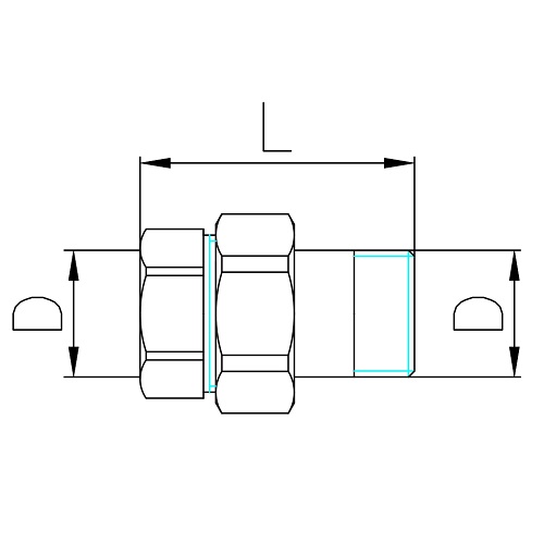 Scheda tecnica - Raccordo diritto tre pezzi MF con tenuta con guarnizione in EPDM