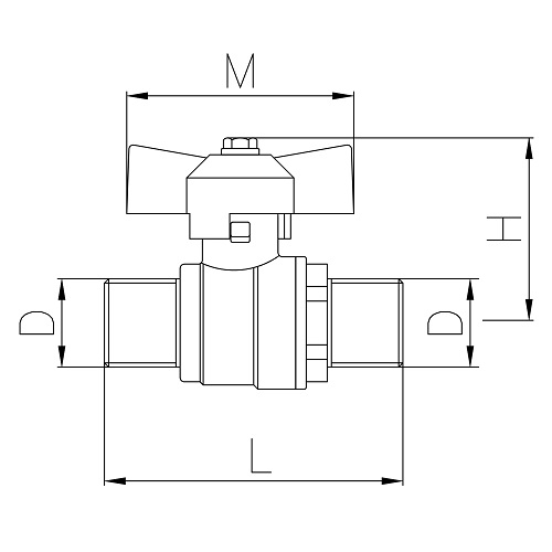 Scheda tecnica - MM full bore ball valve PN40 with butterfly handle