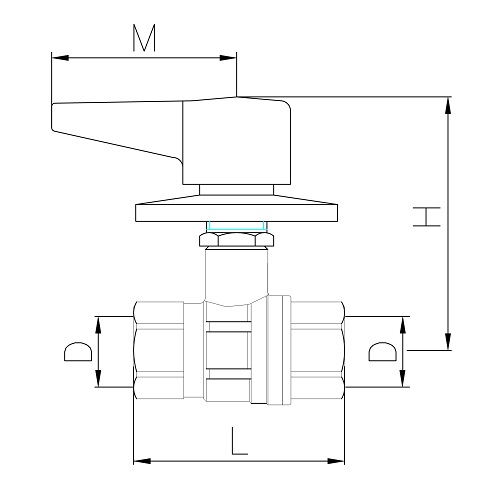 Scheda tecnica - Built-in FF ball valve with chromed lever handle