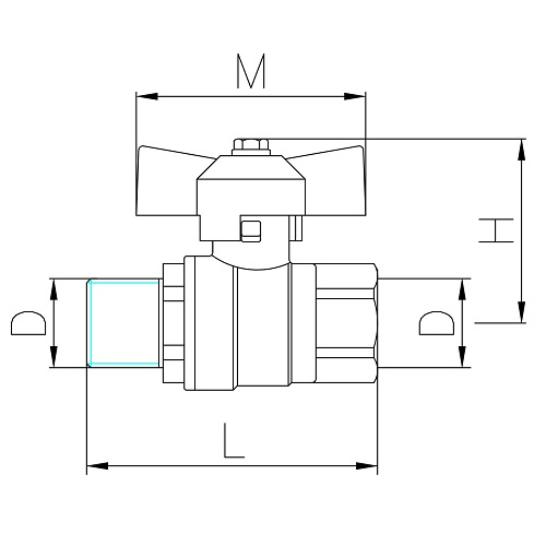 Scheda tecnica - MF ball valve PN 25 with butterfly handle