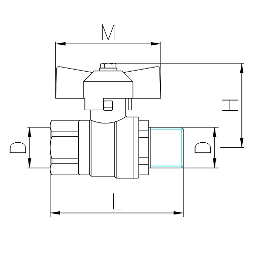 Scheda tecnica - MF gas ball valve with butterfl y handle