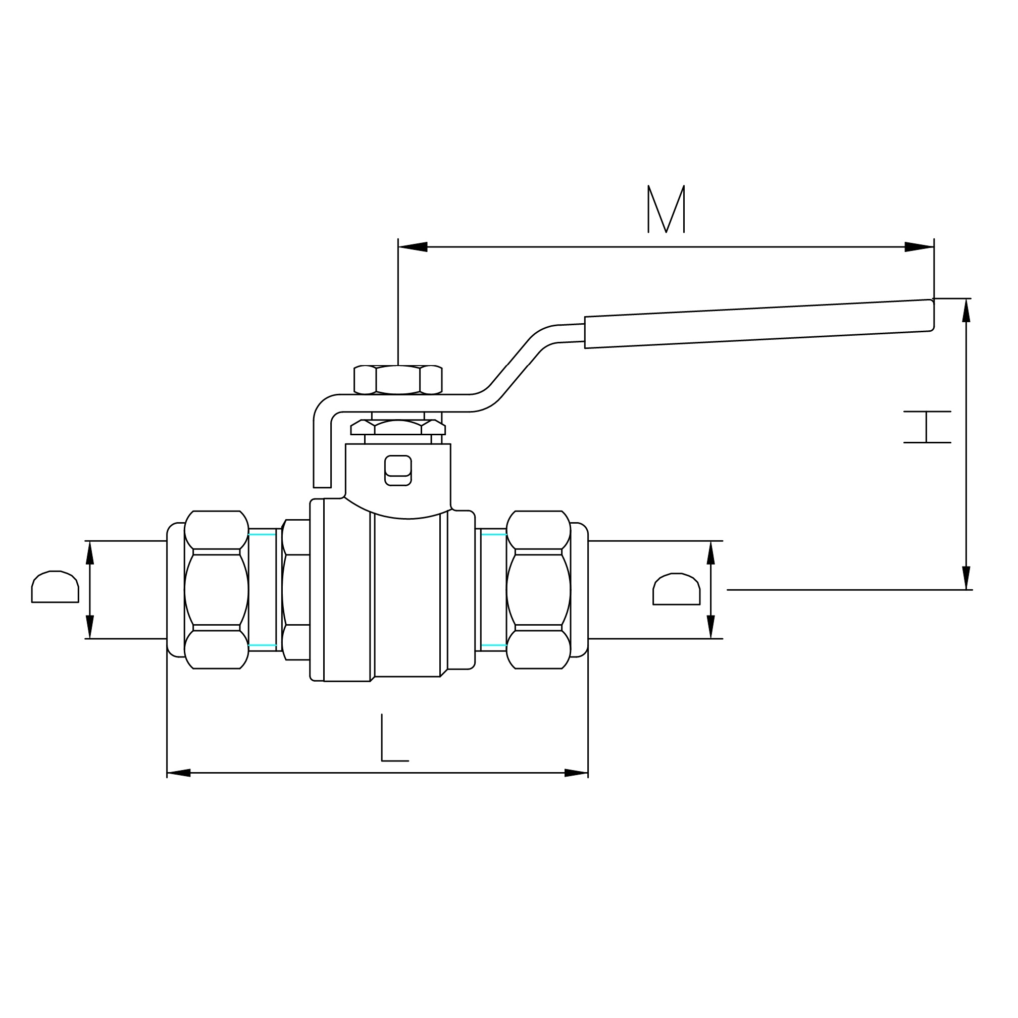 Scheda tecnica - DZR brass ball valve copper to copper compression, iron lever handle