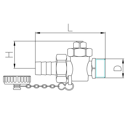 Scheda tecnica - Drain cock for boiler with cap and hose connection