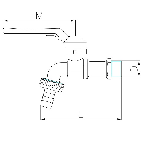 Scheda tecnica - Heavy pattern ball bibcock with hose connection, aluminum lever handle