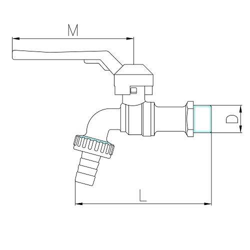 Scheda tecnica - Ball bibcock with hose connection, aluminum lever handle