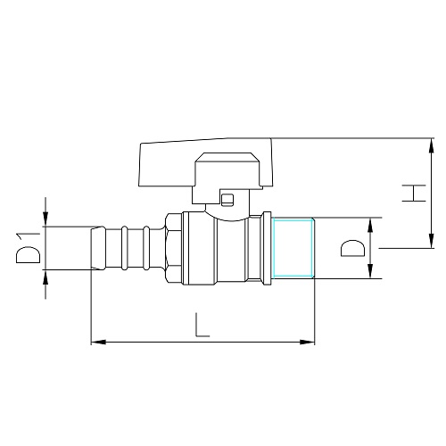 Scheda tecnica - Male connection liquid gas ball valve with hose attachment