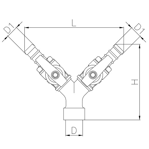 Scheda tecnica - Double gas ball valve female connection with hose attachment