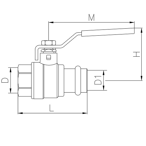 Scheda tecnica - DZR Brass ball valve with press-fit ends,
