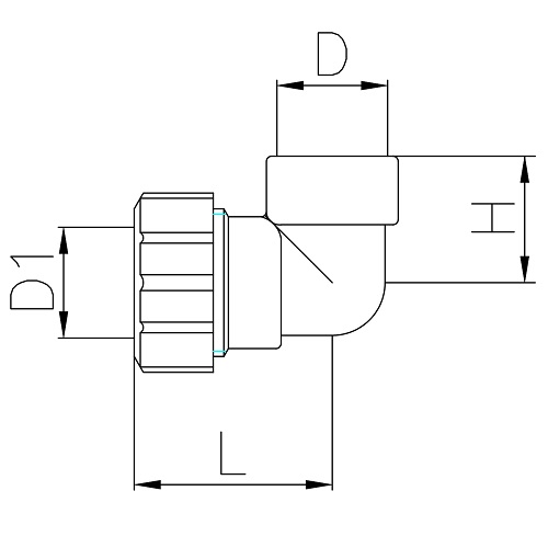 Scheda tecnica - Female curved pipe fitting Pe PN16