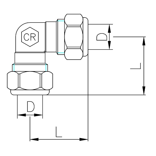 Scheda tecnica - Double elbow coupling DZR brass