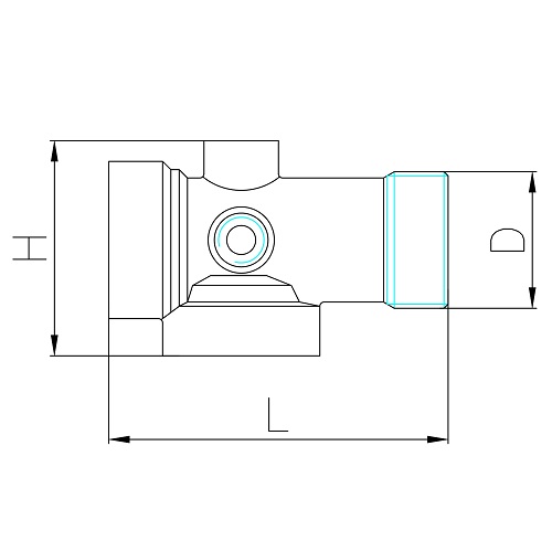 Scheda tecnica - 5 ways union. Length: 82 mm