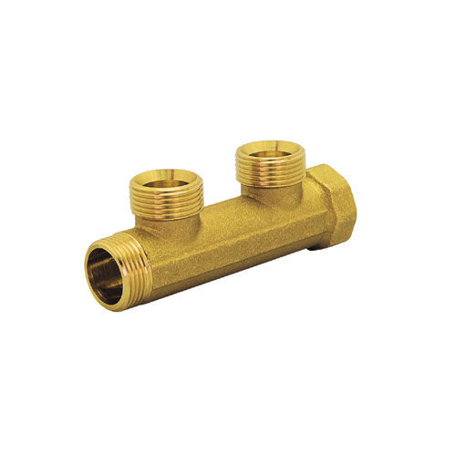 DZR brass manifold with 2 male outlets Euroconus %>