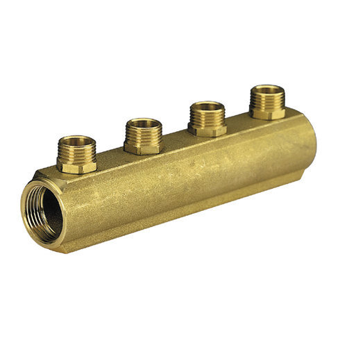 Brass bar manifold with 3/4 male outlets, type Euroconus