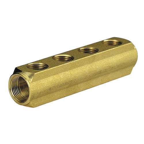 Collettore da barra con attacchi femmina 1/2, interasse 50mm con fori passanti