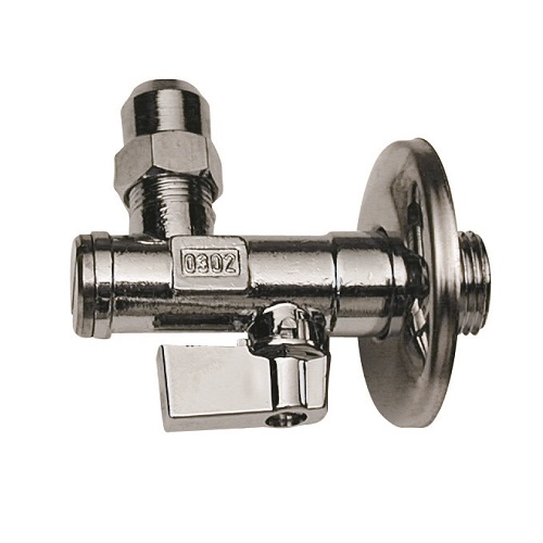 Ball angle valve with filter and long nut %>