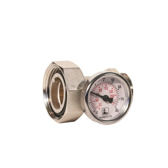 Brass nut and tang with O-Ring and thermometer %>
