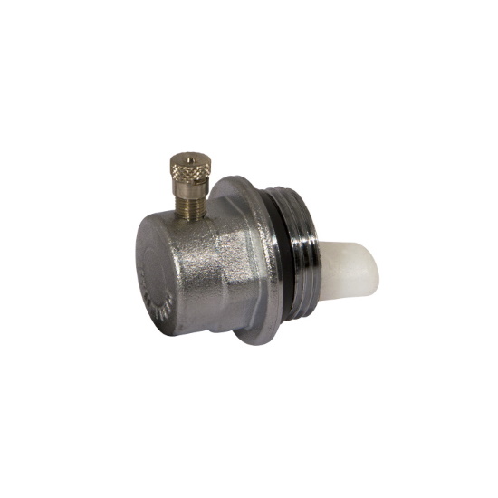 Radiator plug with discharge valve with right or left thread %>
