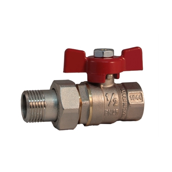 Pipe union MF ball valve PN 25 with butterfly handle %>
