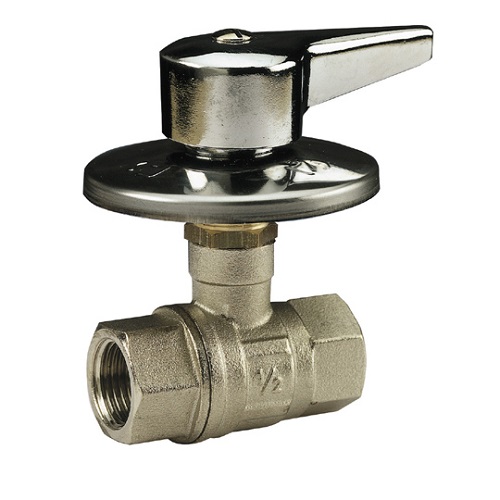 Built-in FF ball valve with chromed lever handle %>