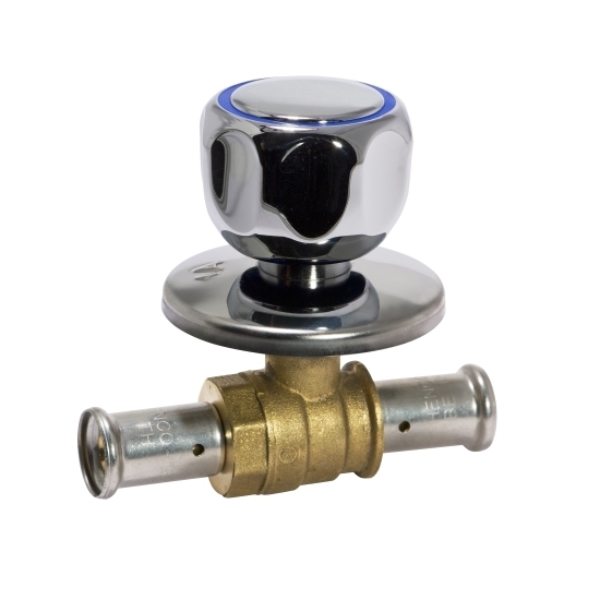 Built-in press valve for multilayer pipe, chromed handle %>