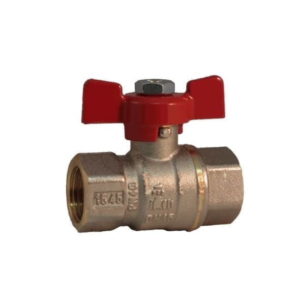 FF full bore ball valve PN 40 with butterfly handle %>