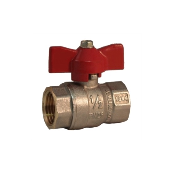 FF ball valve PN 25 with butterfly handle %>
