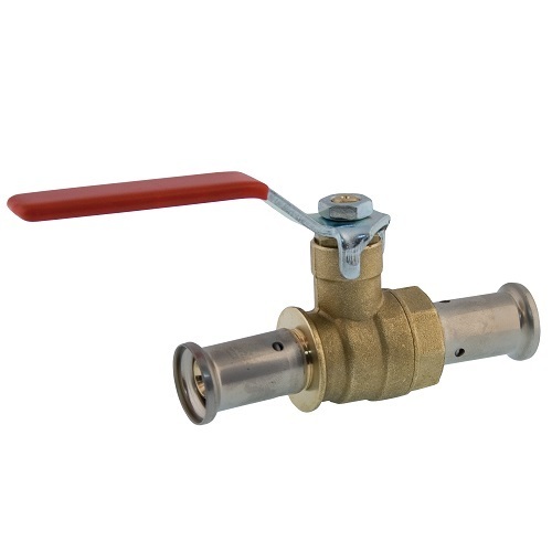 Press ball valve for multilayer pipe, iron lever handle %>