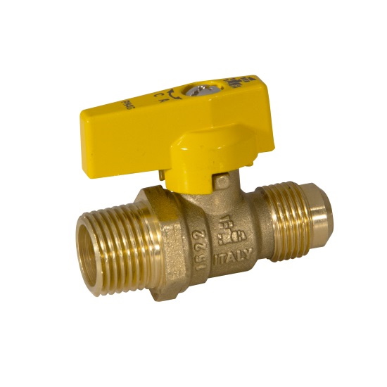 M NPT x FLARE gas ball valve with aluminum lever handle %>