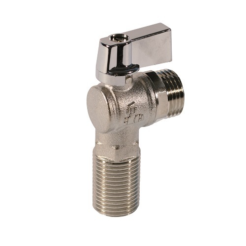 Angle ball valve male male connection, aluminum handle
