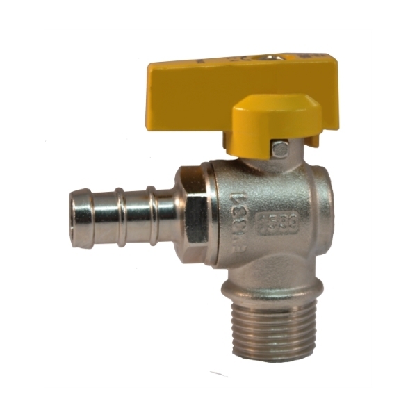 Male connection angle gas ball valve with hose attachment %>