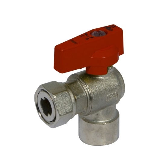 Angle ball valve with female connection and sliding nut %>