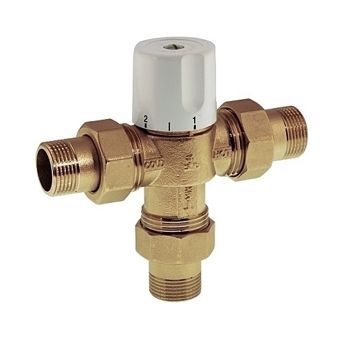 Valvola miscelatrice termostatica a 3 vie con attacco maschio NPT