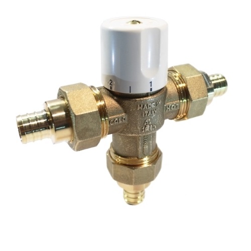 Valvola miscelatrice termostatica a 3 vie con attacco pex - ASTM F1807