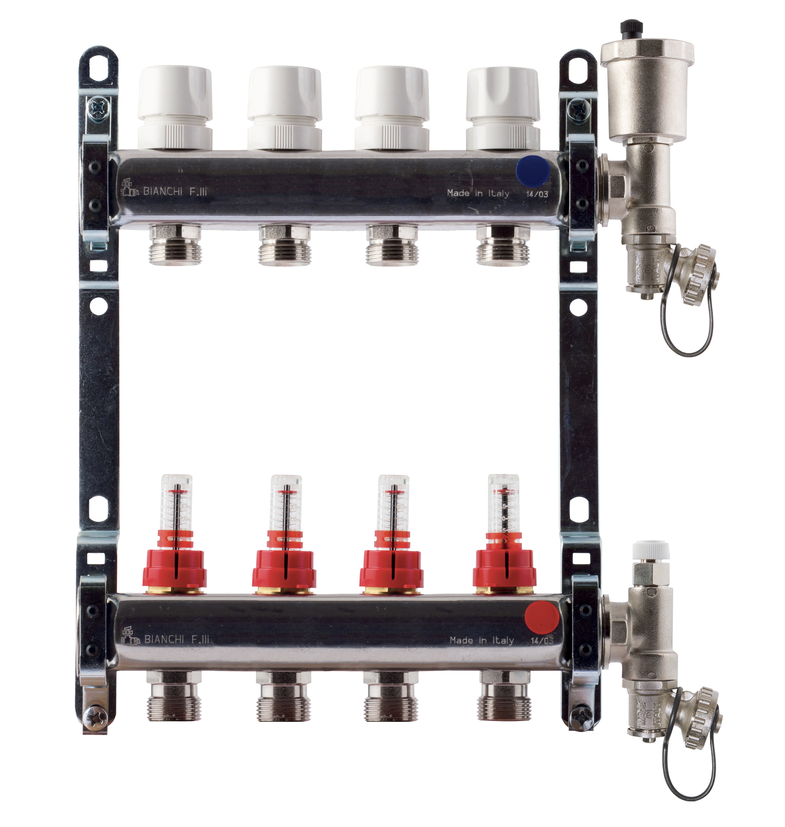 FF manifolds therm. valves and flowmeters and discharge %>