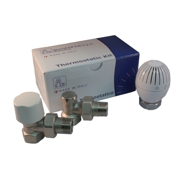 Kit termostatico ad angolo tubo ferro