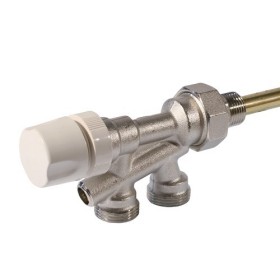 Thermostatisable monopipe valve with lockshield