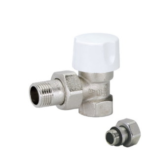 Angle thermostatic radiator valve for iron pipe